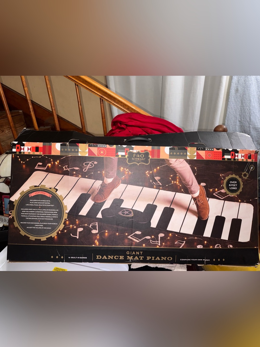 FAO Schwarz Black, White & Gold Interactive Floor Piano Mat